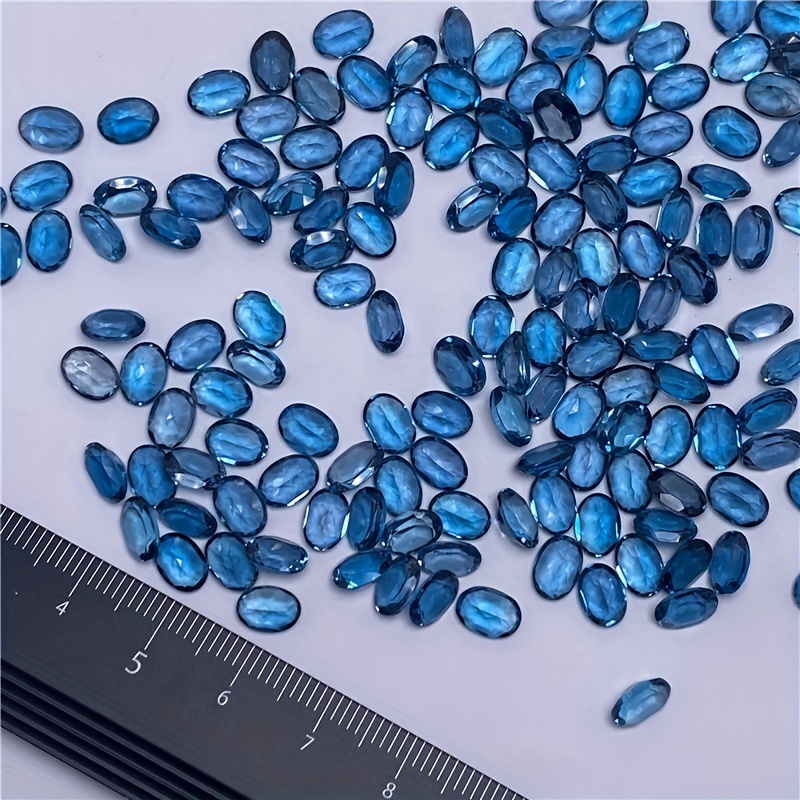 Jewelry Making London - 1 adet doğal londra mavi topaz-oval