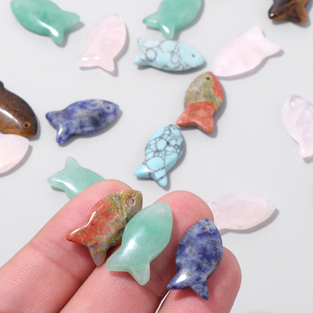 2 adet Balık Şekli Doğal Taş K - Jewelry Making Gemstones incelemesi ve fiyatı